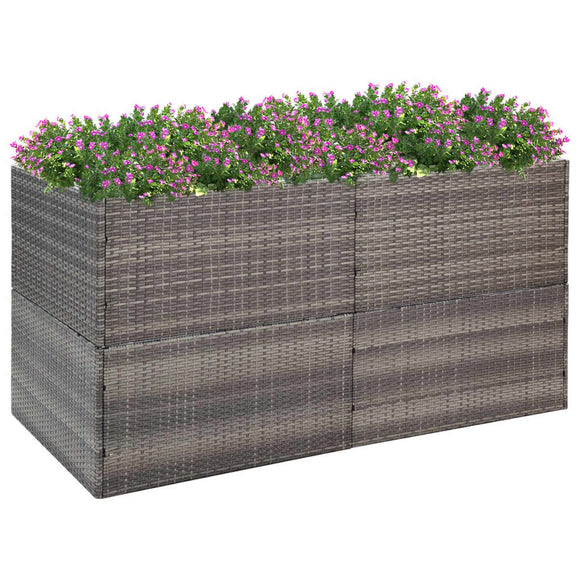 NNEVL Garden Planter Grey 157x80x80 cm Poly Rattan
