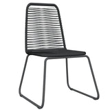 NNEVL 7 Piece Garden Dining Set Black
