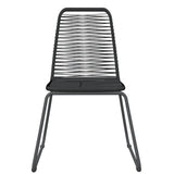 NNEVL 7 Piece Garden Dining Set Black