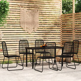 NNEVL 7 Piece Garden Dining Set Black
