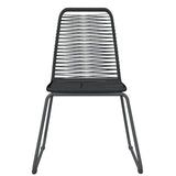 NNEVL 7 Piece Garden Dining Set Black