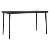 NNEVL 7 Piece Garden Dining Set Black