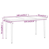 NNEVL 7 Piece Garden Dining Set Black