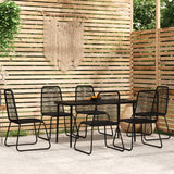 NNEVL 7 Piece Garden Dining Set Black