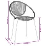 NNEVL 3 Piece Garden Dining Set Black