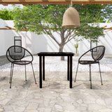 NNEVL 3 Piece Garden Dining Set Black
