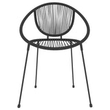 NNEVL 3 Piece Garden Dining Set Black