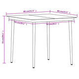 NNEVL 3 Piece Garden Dining Set Black