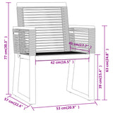 NNEVL 5 Piece Garden Dining Set Black