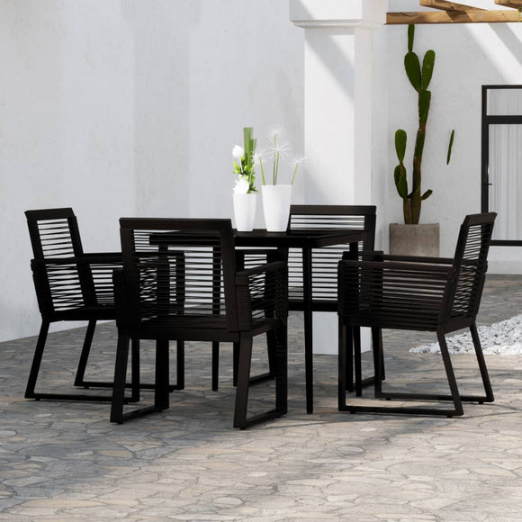 NNEVL 5 Piece Garden Dining Set Black