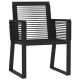 NNEVL 7 Piece Garden Dining Set Black