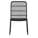 NNEVL 3 Piece Garden Dining Set Black
