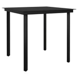 NNEVL 3 Piece Garden Dining Set Black