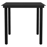 NNEVL 3 Piece Garden Dining Set Black