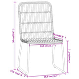 NNEVL 3 Piece Garden Dining Set Black
