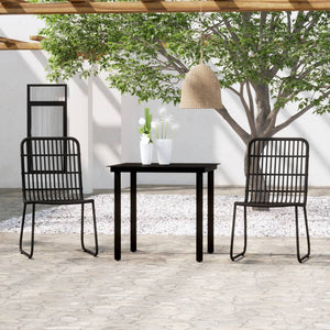 NNEVL 3 Piece Garden Dining Set Black
