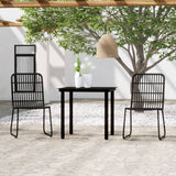 NNEVL 3 Piece Garden Dining Set Black