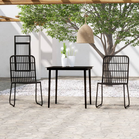 NNEVL 3 Piece Garden Dining Set Black