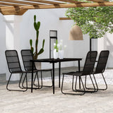 NNEVL 5 Piece Garden Dining Set Black