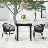 NNEVL 3 Piece Garden Dining Set Anthracite