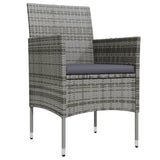NNEVL 3 Piece Garden Dining Set with Cushions Grey and Black