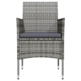 NNEVL 3 Piece Garden Dining Set with Cushions Grey and Black