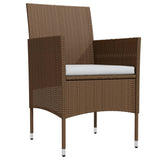 NNEVL 3 Piece Garden Dining Set with Cushions Brown and Black