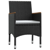 NNEVL 5 Piece Outdoor Dining Set with Cushions Black