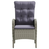 NNEVL 3 Piece Outdoor Dining Set with Cushions Grey and Black