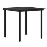 NNEVL 3 Piece Outdoor Dining Set with Cushions Grey and Black