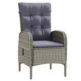 NNEVL 7 Piece Outdoor Dining Set with Cushions Grey and Black