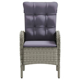 NNEVL 7 Piece Outdoor Dining Set with Cushions Grey and Black