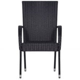 NNEVL 5 Piece Outdoor Dining Set Black