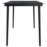 NNEVL 7 Piece Garden Dining Set Grey and Black