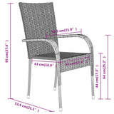 NNEVL 7 Piece Garden Dining Set Grey and Black