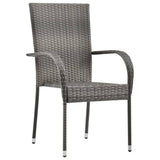 NNEVL 9 Piece Garden Dining Set Grey and Black