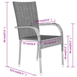 NNEVL 9 Piece Garden Dining Set Grey and Black