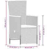 NNEVL 7 Piece Garden Dining Set with Cushions Black