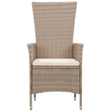 NNEVL 7 Piece Garden Dining Set with Cushions Beige
