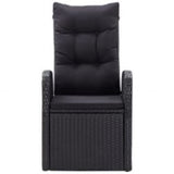 NNEVL 3 Piece Garden Dining Set with Cushions Black