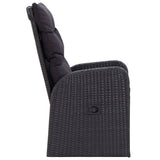 NNEVL 3 Piece Garden Dining Set with Cushions Black