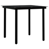 NNEVL 3 Piece Garden Dining Set with Cushions Black