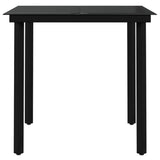 NNEVL 3 Piece Garden Dining Set with Cushions Black