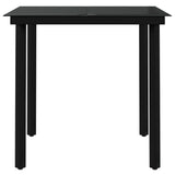 NNEVL 5 Piece Garden Dining Set with Cushions Black