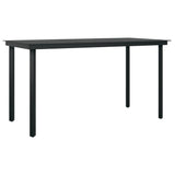NNEVL 5 Piece Garden Dining Set with Cushions Black