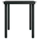 NNEVL 5 Piece Garden Dining Set with Cushions Black