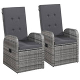 NNEVL 3 Piece Garden Dining Set with Cushions Grey