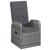 NNEVL 3 Piece Garden Dining Set with Cushions Grey