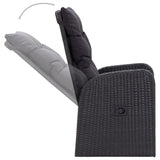 NNEVL 3 Piece Garden Dining Set with Cushions Black