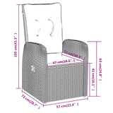 NNEVL 5 Piece Garden Dining Set with Cushions Black